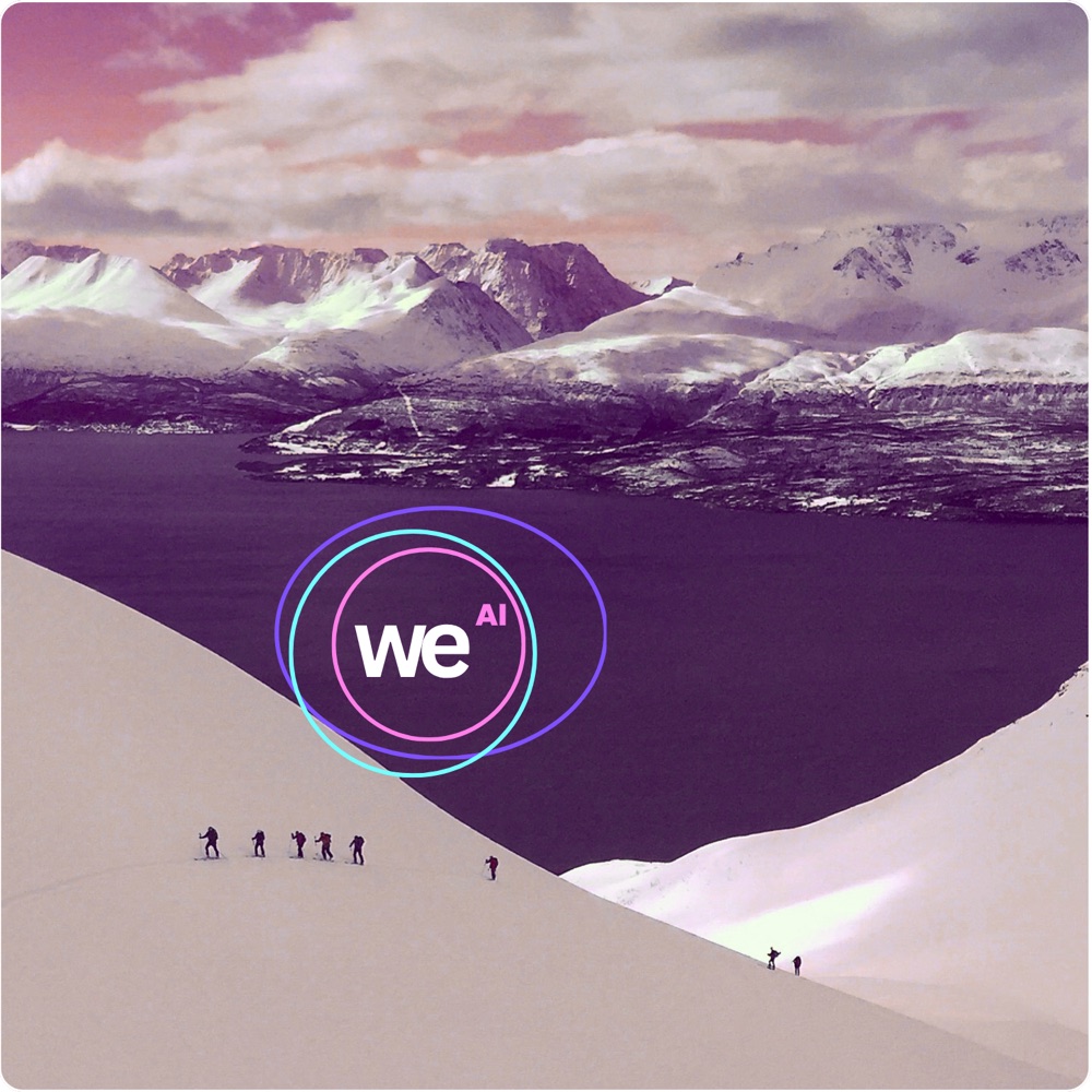 A mountain landscape with the Futurebraining WeAI mark